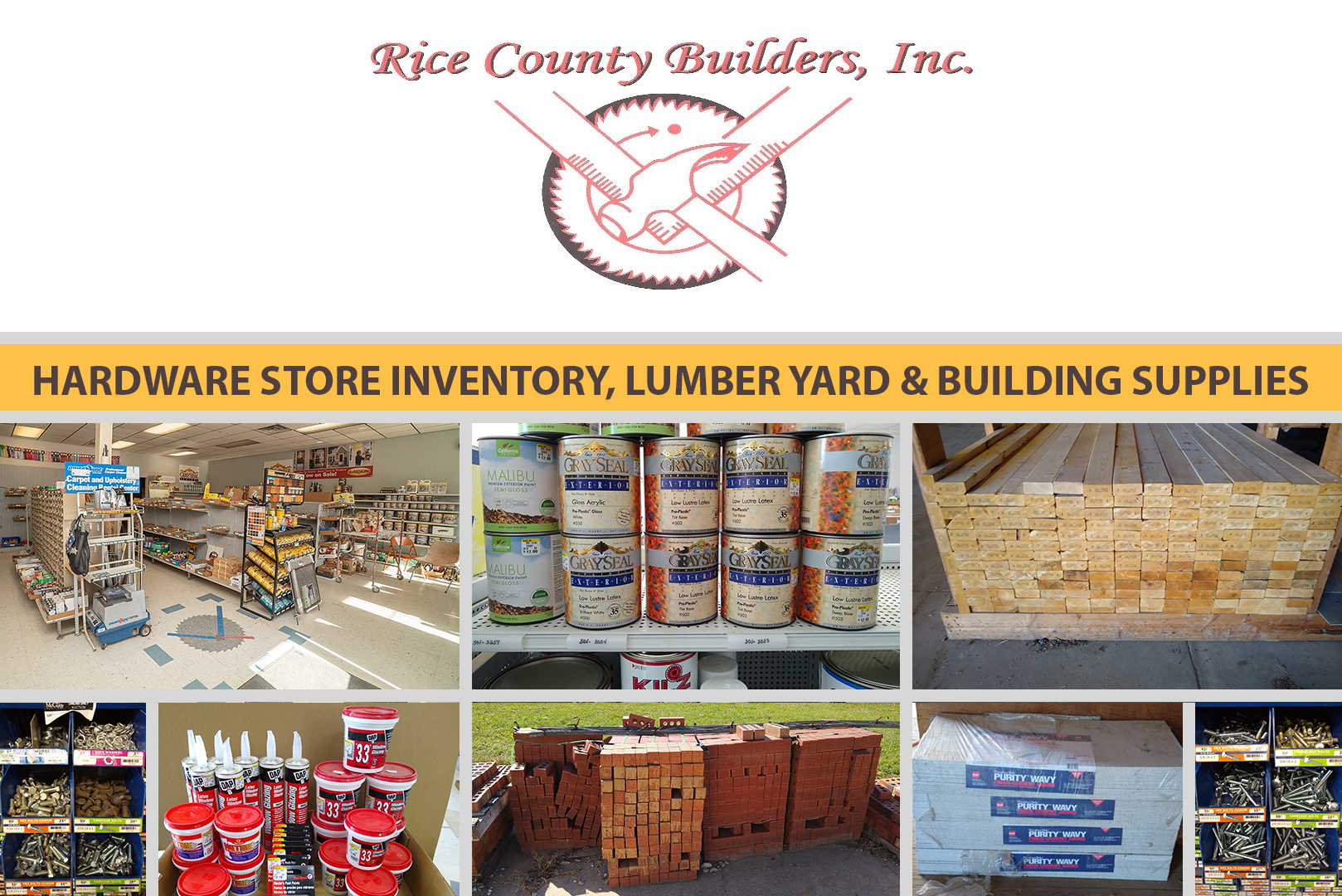Rice County Builders 1 Hardware Store Inventory, Lumber Yard